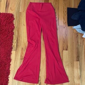 90 Degree By Reflex Red Leggings Slim Fit Stretch